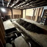 plumbing lines in basement of home